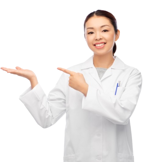 a female doctor smiling