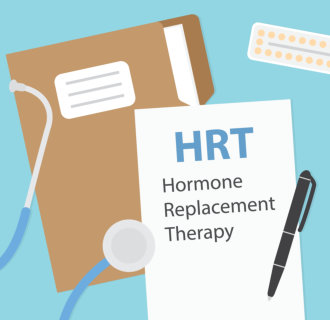 patient card with Hormone Replacement Therapy - vector illustration