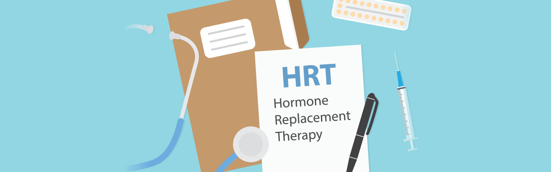 patient card with Hormone Replacement Therapy - vector illustration