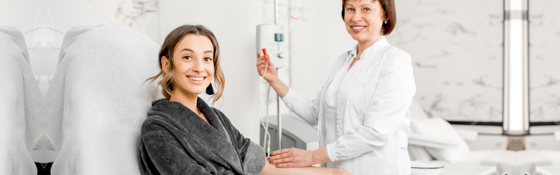 woman having her IV therapy